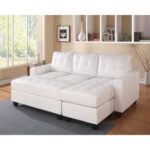 New ACME Lyssa Sectional Sofa & Ottoman in White Bonded Leather Match 51210